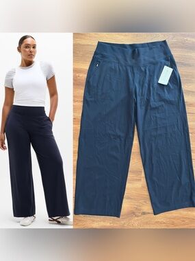 NWT ATHLETA Venice Wide Leg Pant Pull On Casual Wicking Travel Commute Size XL